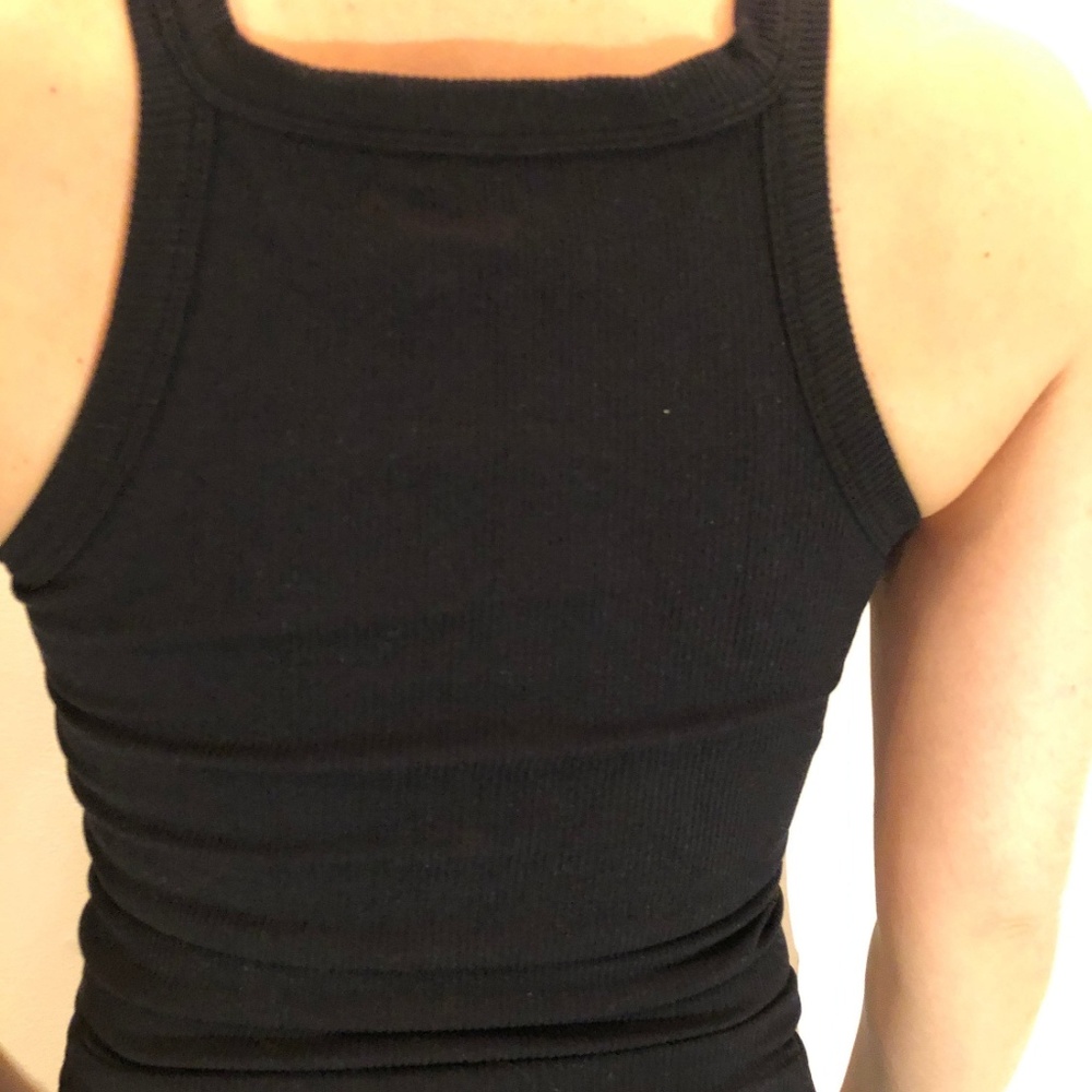 Reversible Racerback Black Lace-up Tank Top - Picture 2 of 6